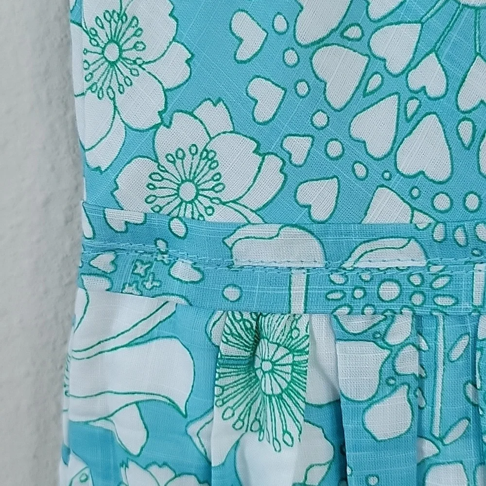 Eshakti Blue Floral Retro Sleeveless Dress Size XL/16